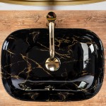 Накладной умывальник Rea Belinda Black Marble Shiny
